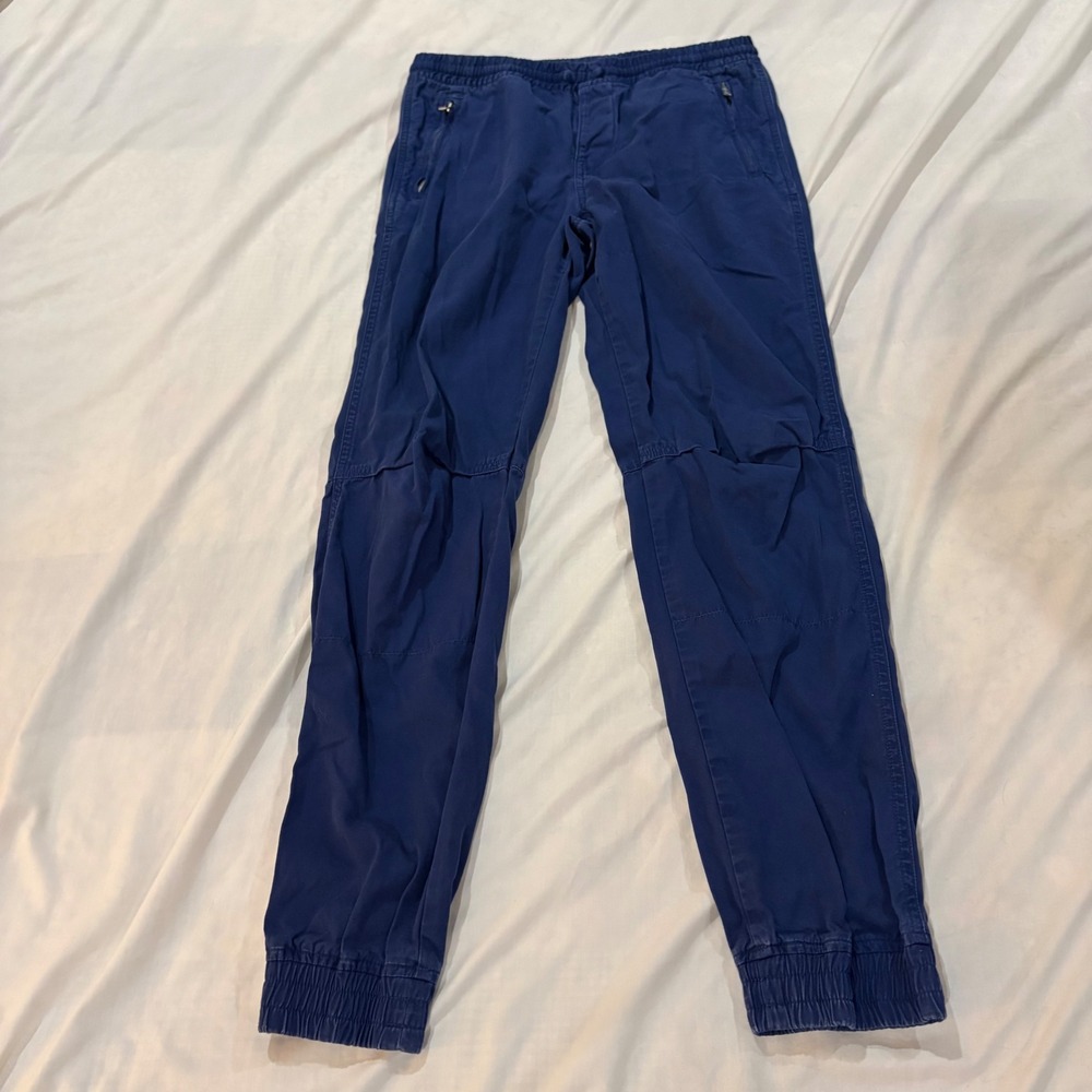 Polo Ralph Lauren Boys Navy Blue Jogger Pants Size L 14-16 Yellow Pony Logo
